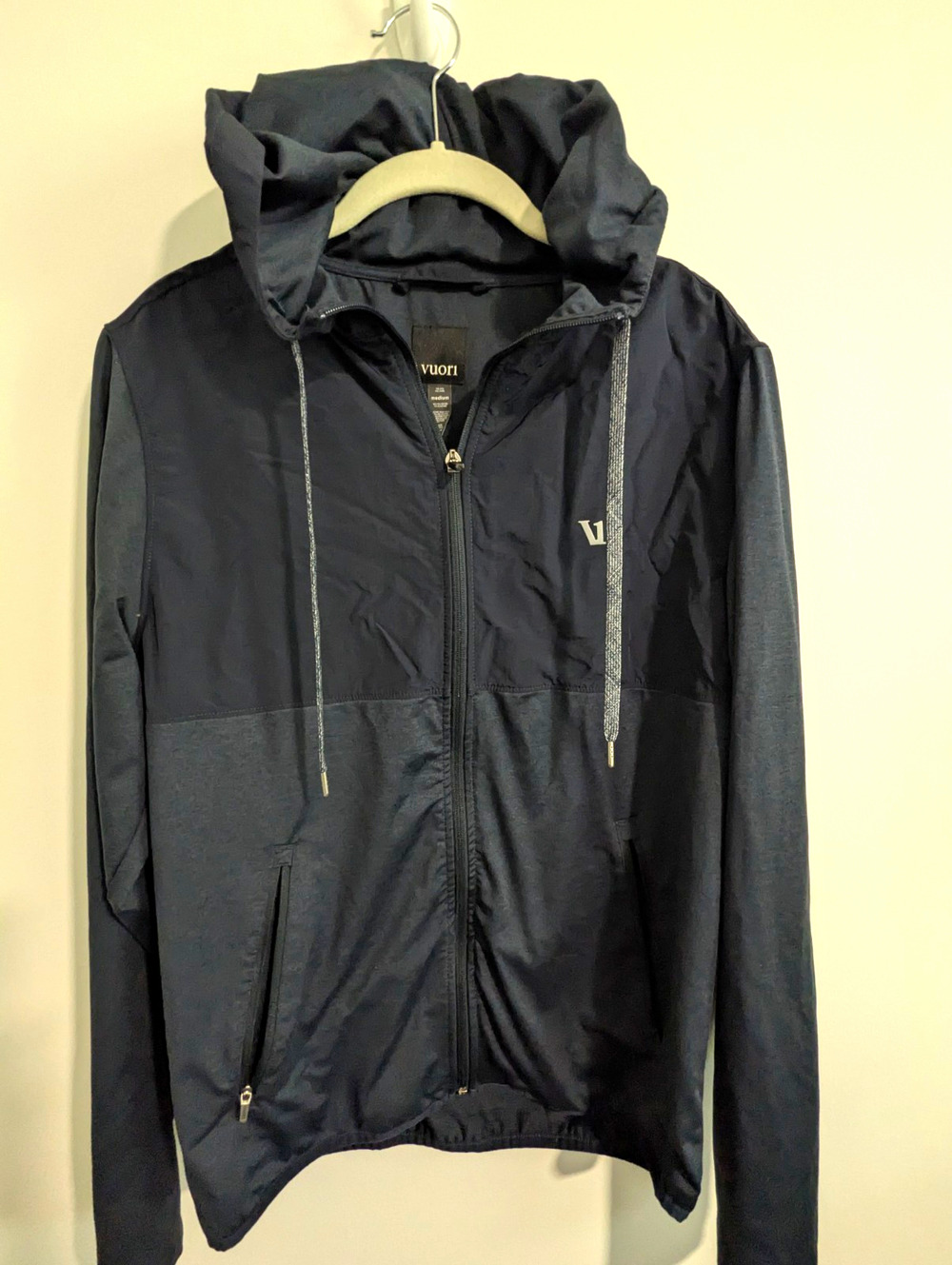 Vuori Men's Sunday Element Full-Zip Hooded Knit Jacket Black Size M